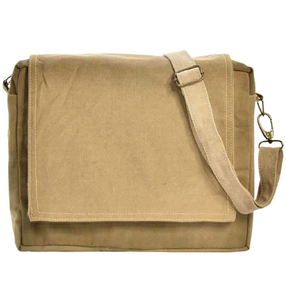 Unique Eco-Friendly Recycled Military Canvas Crossbody Messenger Bag